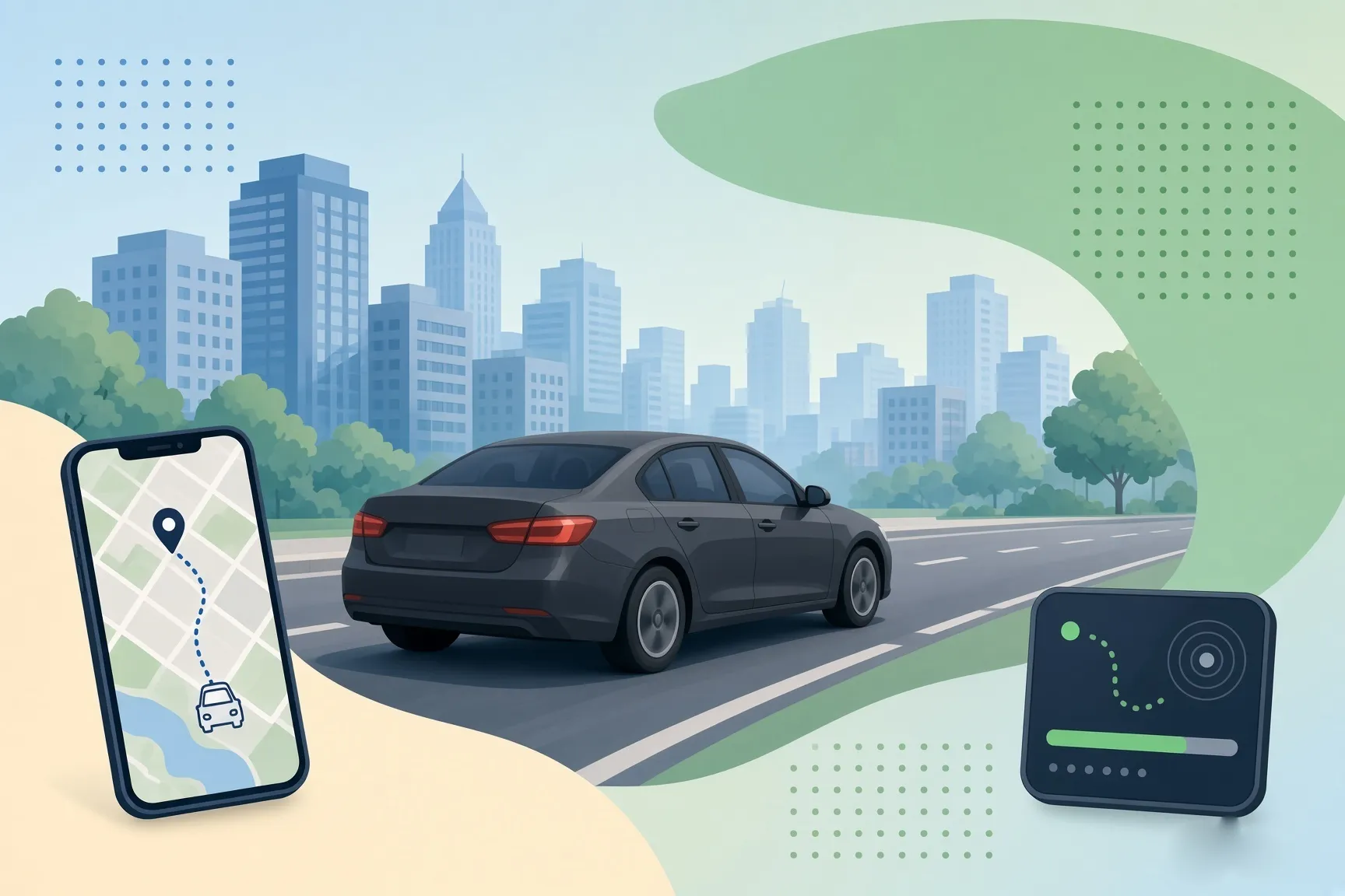 Illustration of wait time on a fare meter while a vehicle is stopped